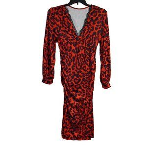 Women's Unbranded Animal Print Dress Red Cocktail Size XL
